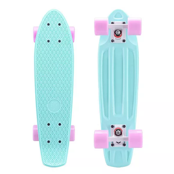 Skateboard 22& x 6& complete kid/youth/youth/beginner skateboard green/pink